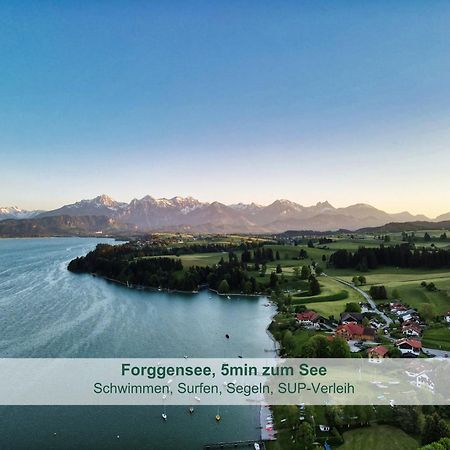 Chalet - Ferienwohnungen - Biohof Stoeger - Panoramasuedbalkon - Grandiose Aussicht Auf See, Berge Und Schloss Neuschwanstein Rieden Luaran gambar