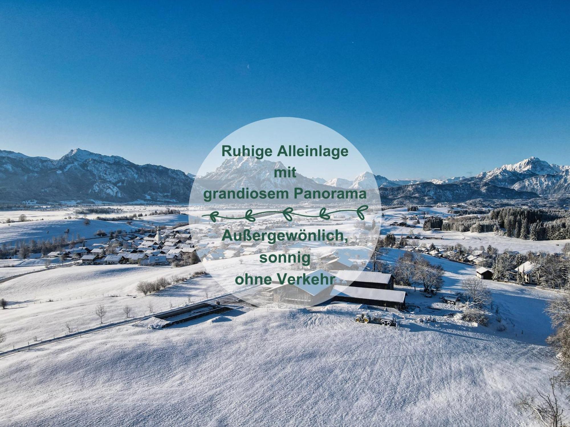Chalet - Ferienwohnungen - Biohof Stoeger - Panoramasuedbalkon - Grandiose Aussicht Auf See, Berge Und Schloss Neuschwanstein Rieden Luaran gambar