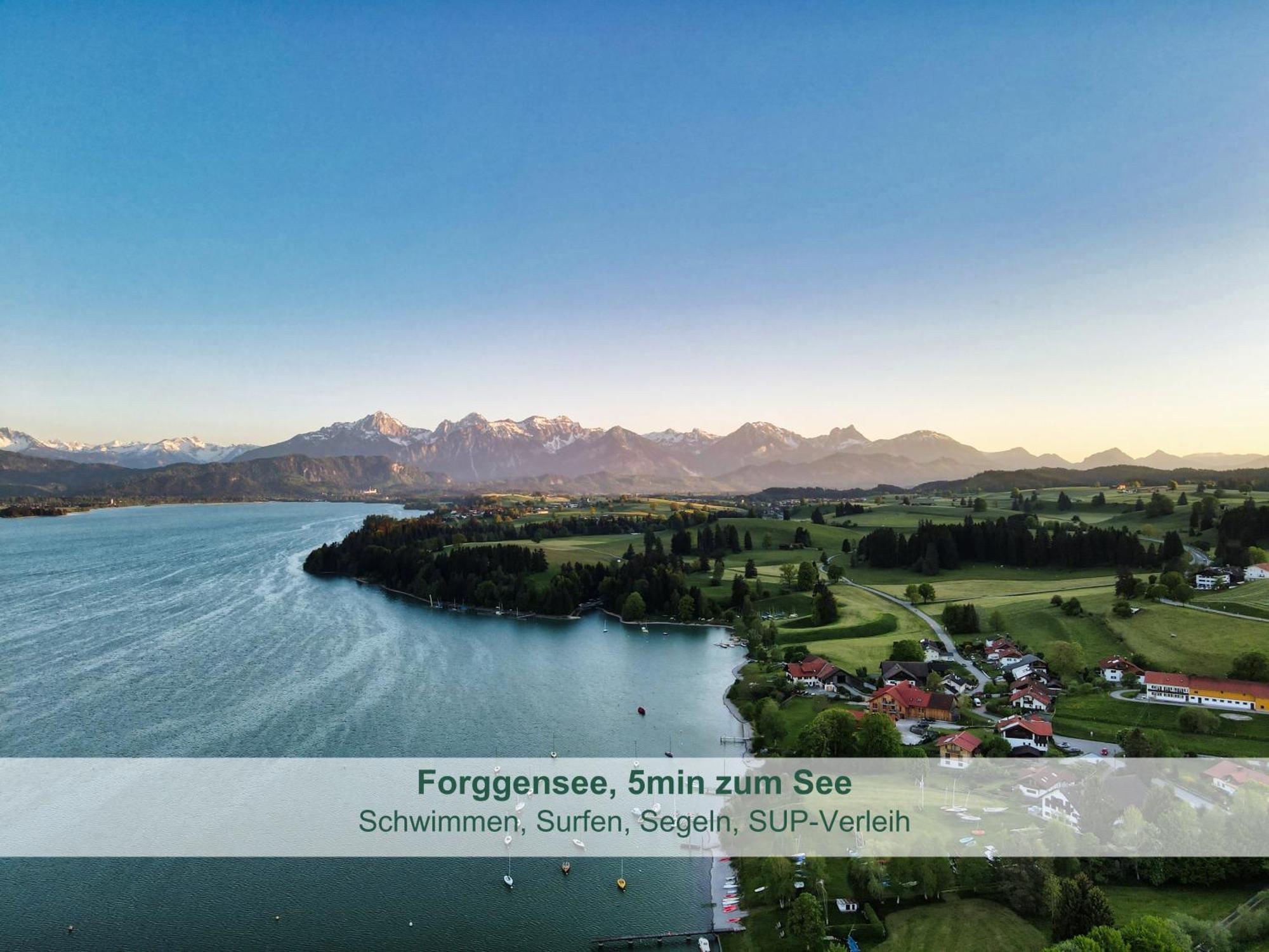 Chalet - Ferienwohnungen - Biohof Stoeger - Panoramasuedbalkon - Grandiose Aussicht Auf See, Berge Und Schloss Neuschwanstein Rieden Luaran gambar